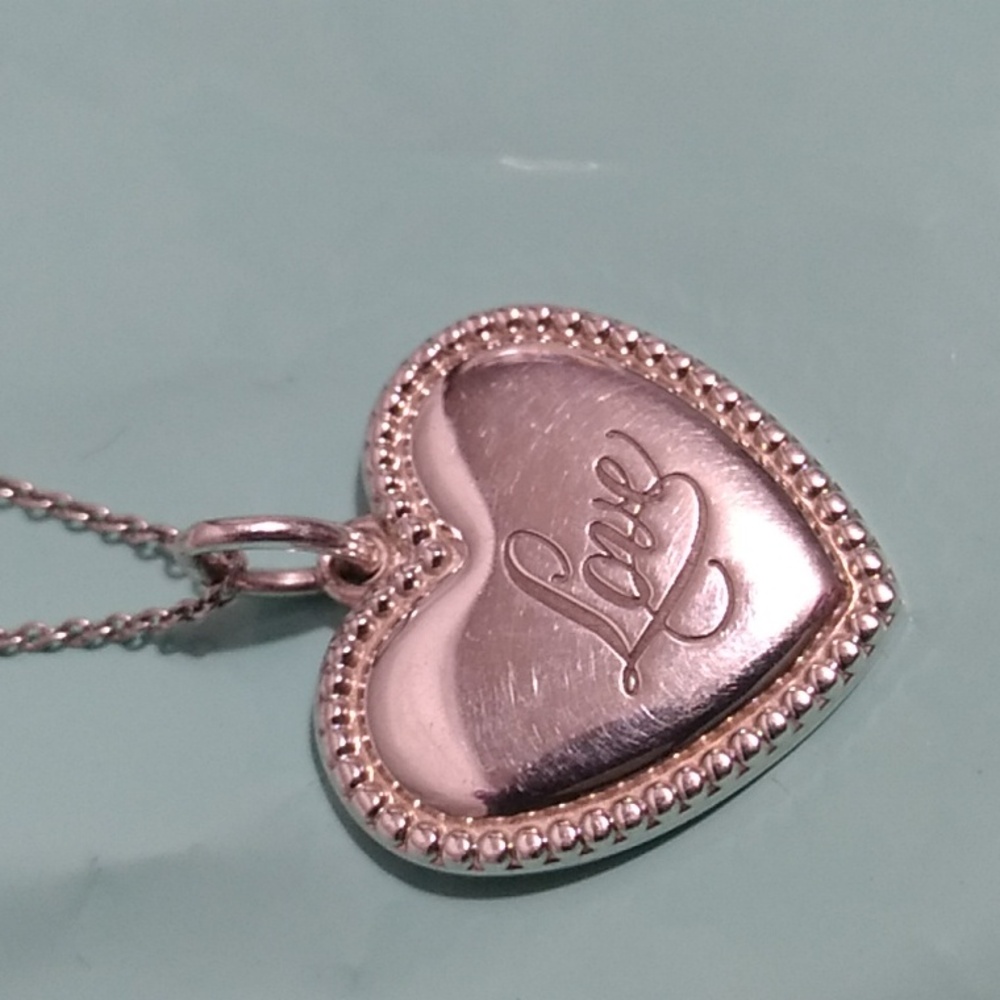 SALE! Authentic Tiffany & Co. Sterling Silver Love Heart Necklace Bead Pendant - Picture 5 of 9